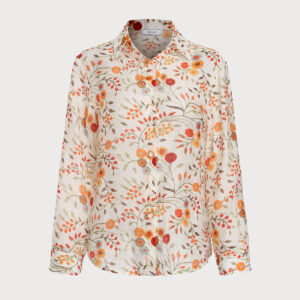 Orange Floral Pocket Loose Shirt
