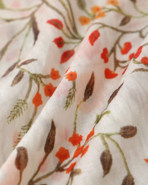 Orange Floral Pocket Loose Shirt - Image 3