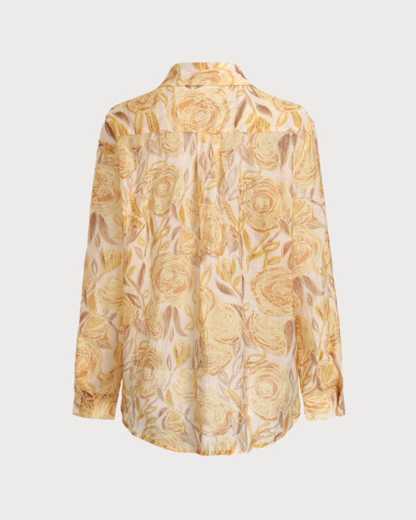 Yellow Floral Lyocell Shirt - Image 2