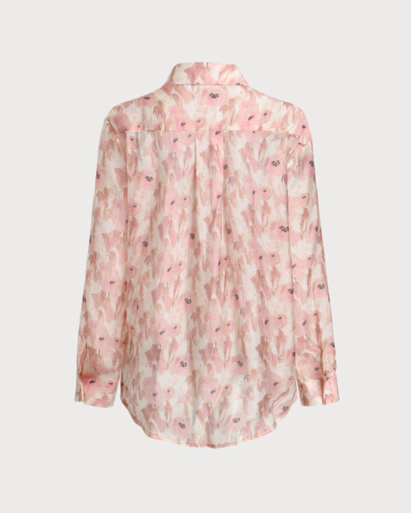 Pink Floral Lyocell Shirt - Image 2
