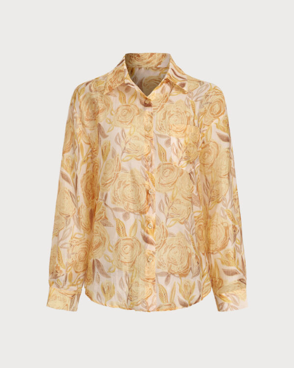Yellow Floral Lyocell Shirt