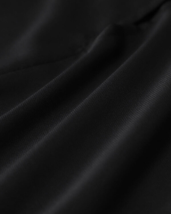 Black Poet Sleeve V-Neck Cropped Blouse - Image 3